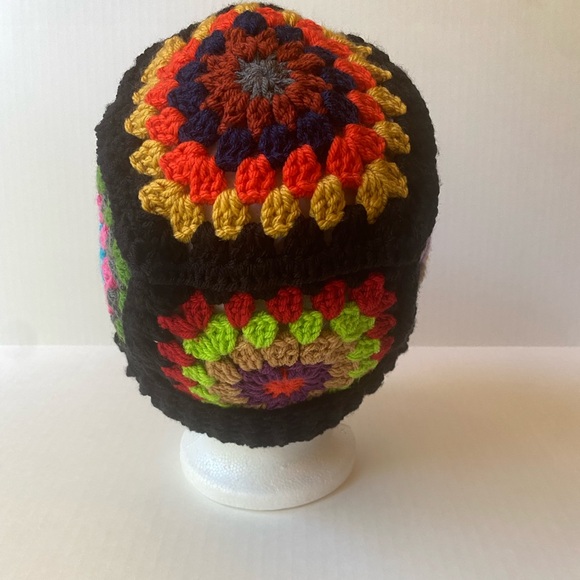 Colorful Handmade Crochet Beanie Hat/Granny Square - Picture 2 of 8